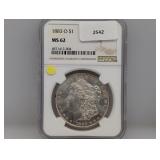 NGC 1883-O MS62 90% Silv Morgan $1