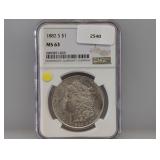 NGC 1882-S MS63 90% Silv Morgan $1