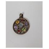 .925 Sterling Multi Gemstone Pendant