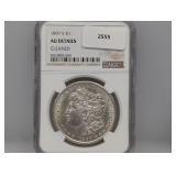 NGC 1897-S AU Details 90% Silv Morgan $1