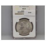 NGC 1921 MS64 90% Silv Morgan $1