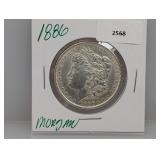 1886 90% Silver Morgan $1 Dollar
