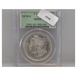 PCGS 1879-S MS62 90% Silv Morgan $1