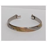 7' .925 Sterling Tri Color Bracelet