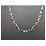24' .925 Sterling Figaro Style Chain Necklace