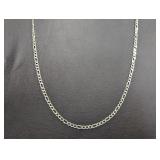 30' .925 Sterling Figaro Style Chain Necklace