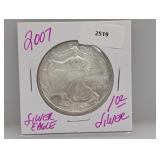 2007 1oz .999 Silver Eagle $1 Dollar