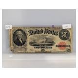 1917 Red Seal $2 US Note