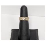 .925 Sterling Floral Band Sz 5.5