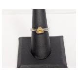 .925 Sterling Yellow Stone Ring Sz 8