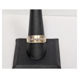 14K GP/.925 Sterl Diamond Football Ring Sz 10