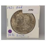 1921 90% Silver Morgan $1 Dollar
