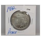 1922 90% Silver Peace $1 Dollar