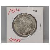 1921-D 90% Silver Morgan $1 Dollar
