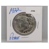 1922 90% Silver Peace $1 Dollar