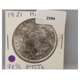 1921 90% Silver Morgan $1 Dollar