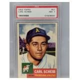 1953 Topps 57 Carl Schieb PSA 7