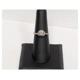 .925 Sterling Diamond Engagement Ring Sz 7