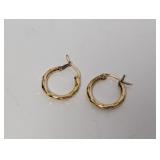 Vermeil/.925 Sterling Diamond Cut Hoop Earrings
