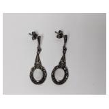 .925 Sterling Mother of Pearl Drop Earrings