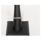 .925 Sterling Twisted Marcasite Band Sz 8