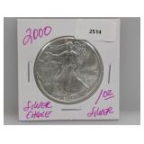 2000 1oz .999 Silver Eagle $1 Dollar