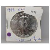 1986 1oz .999 Silver Eagle $1 Dollar