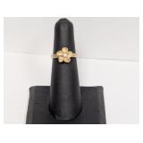 Vermeil/.925 Sterl Plumeria Flower Ring Sz 5