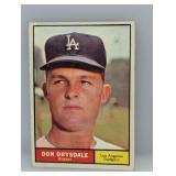 1961 Topps Don Drysdale #280 Creases