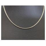 16' .925 Sterling Twisted Rope Chain