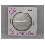 (4) 1/4oz .999 Silver Round