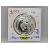 2003 1oz .999 Silv Panda 10 Yuan