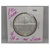 (4) 1/4oz .999 Silver Round