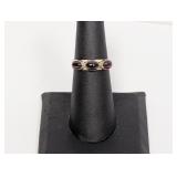 .925 Sterling Purple Three Stone Ring Sz 6.5