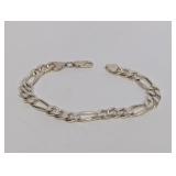 8' .925 Sterling Figaro Style Chain Bracelet