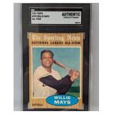 1962 Topps Willie Mays All-Star #395 SGC AU Trim