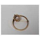 Gold Filled Pearl Brooch/Pendant