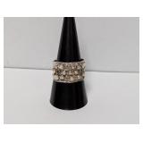 .925 Sterl Wide Pearl Band Sz 9.5