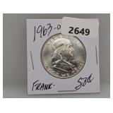 1963-D 90% Silv Franklin Half $1 Dollar