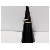 Vermeil/.925 Sterl Clear Stone Adjustable Ring