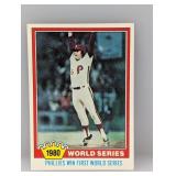 1981 Topps Win 1st World series Tug McGraw Edges