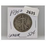 1935-D 90% Silv Walker Half $1 Dollar