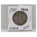 1920 90% Silv Walker Half $1 Dollar