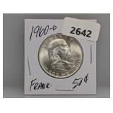 1960-D 90% Silv Franklin Half $1 Dollar