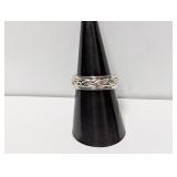 .925 Sterl Braided Design Band Sz 7.5
