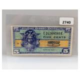 Five Cent Military Payment Certificate
