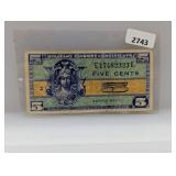 Five Cent Military Payment Certificate