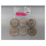 All for One (6) Silv Mexican Pesos
