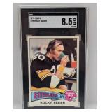 1975 Topps Rocky Bleier RC 4 SB rings Rare SGC 8.5