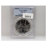 PCGS 1984-P MS69 90% Silv Olympic $1